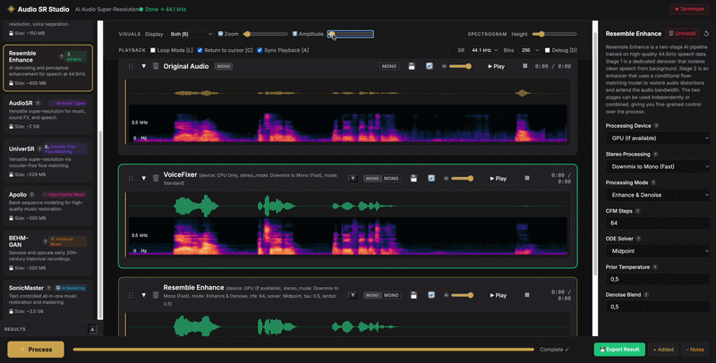 Audio SR Studio Chaining Workflow